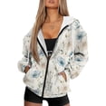 thumbnail image 4 of SCRAWLGOD Flower Zip Hoodies for Women Oversized Graphic Sweatshirt for Women Plus Size S Long Sleeve Women Outfits Casual Work Elastic Ladies Zip Up Hoodie Soft, 4 of 7