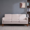 thumbnail image 2 of Tcbosik 71" Fabric 3 Seats Sofa Couch Mid Century Fabric Sofa for Living Room,Beige, 2 of 10