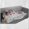 thumbnail image 6 of Keep Calm Soft Flannel Fleece Throw Blanket, Keep Calm and Be a Unicorn Text with Mythological Fairytale Pony Animal, Cozy Plush for Indoor and Outdoor Use, 50" x 70", Pink White, by Ambesonne, 6 of 6