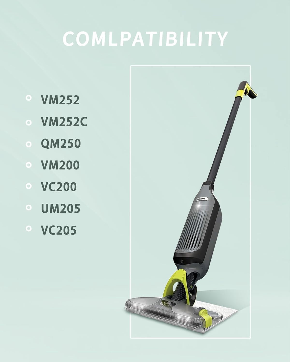 Replacement for Shark Vacmop Charger - 13.3V Versatile Dual Connector Compatible with Shark VM252 VM251 VM252C QM250 VM200(Old) VM200C VC200 UM205 VC205 Hard Floor Vacuum Mop