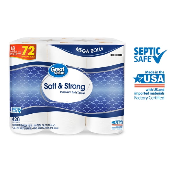 Great Value Toilet Paper - Roll inventory labels - Walmart
