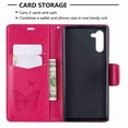 thumbnail image 4 of Dteck Case For Samsung Galaxy Note 10 Plus Fashion Wallet Purse 3D Embossed Butterflies Premuim PU Leather Flip Cover Ultra Slim TPU Inner Bumper Hand Strap Magnetic Card Slots Red, 4 of 5