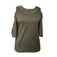 thumbnail image 3 of Mujeres verano casual suelto fuera del hombro ahueca hacia fuera Tops blusa Soledad Las mujeres atractivas del hombro de manera remata, 3 of 9