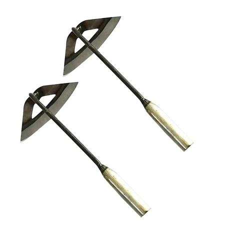 Pompotops 2pcs Gardening Outdoor Farm Tool  Hollow Hoe  Digging So-il Vegetable And Flower Dual-use Hoe  Hand Shovel Weed Puller for Backyard Loosening Farm Planting Weeding