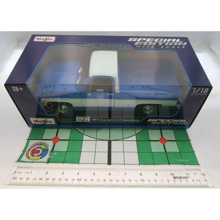 1974 Chevrolet C10 Cheyenne Super Pickup Truck Blue and White