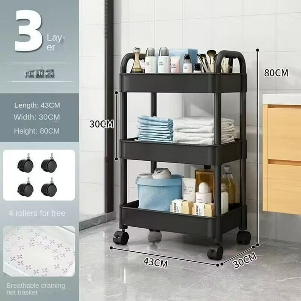 Isla De Cocina Con Ruedas Y Encimera Extensible - 112x94.5x44.6 Cm, Con 3 Cajones, Estante Para Especias Y Cubo De Basura