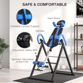 thumbnail image 3 of Soozier Adjustable Inversion Table - Black & Blue Steel Frame | 20°/40°/60° Angle | Back Pain Relief & Improved Circulation | Home Exercise Equipment, 3 of 7