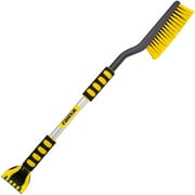 Rain-X 36" Snow Brush Ice Scraper Tool with Curved Handle, Black, Yellow and Silver, 1 Pack, S12-989-36PVX