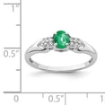 thumbnail image 5 of Primal Silver Sterling Silver Rhodium-plated Emerald and White Sapphire Ring, 5 of 7