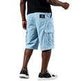 thumbnail image 4 of Dwellite Twill Cargo Shorts for Men Casual Classic Bermuda Shorts with Pockets Drawstring Comfort Big and Tall Pant Light Blue L, 4 of 5
