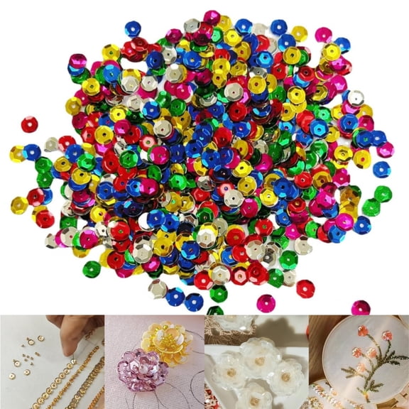 Iridescent Spangles,Loose Sequins,Embroidery Spangles for Sewing DIY,Portable Loose Sequin for Jewelry,Craft Making,6mm/0.24in