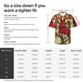 thumbnail image 3 of KLL Men's Hawaiian Shirt Short Sleeve Button Down Beach Shirts-Mythical Red Stag Illustration, 3 of 5