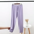 thumbnail image 2 of ShomPort Loungewear for Womens Cinch Bottom Ankle Length Elastic Waistband Breathable Cotton Leggings Solid Color Comfort Pants, 2 of 8