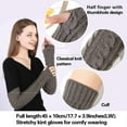 thumbnail image 5 of Ksopiavobs Womens Winter Warm Over Elbow Long Fingerless Thumb Hole Gloves Mittens Knitted Arm Warmer, 5 of 6