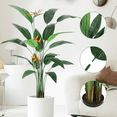 thumbnail image 3 of Yeshouse planta artificial pájaro del paraíso, palmera realista con tronco y hojas, ideal para decoración moderna de hogar u oficina, perfecta como regalo, 3 of 5