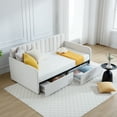 thumbnail image 2 of Miniyam Twin Size Daybed with Storage,Ivory Boucle Upholstered Daybed Frame with 2 Drawers for Bedroom Living Room,Wood Slat Support,No Spring Box Need, 2 of 9