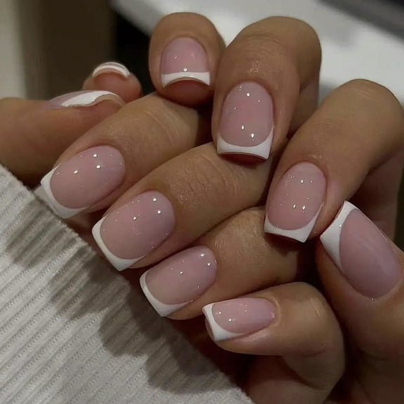 24 Pieces Per Box White Fake Nails Cool To Wear