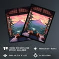 thumbnail image 3 of Mount Fuji View from House Patio Colourful Painting Traditional Tea Ceremony Japanese Hospitality Sunset Mountain Landscape Artwork Framed Wall Art Print A4, 3 of 3