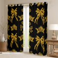 thumbnail image 2 of jejeloiu Cute Bowtie Ribbon Blackout Curtains Set of 2 (52x84 Each),Cartoon Bow Knot Window Curtains,Orange Floral Curtains and Drapes For Girls,Super Cozy Room Decor, 2 of 6
