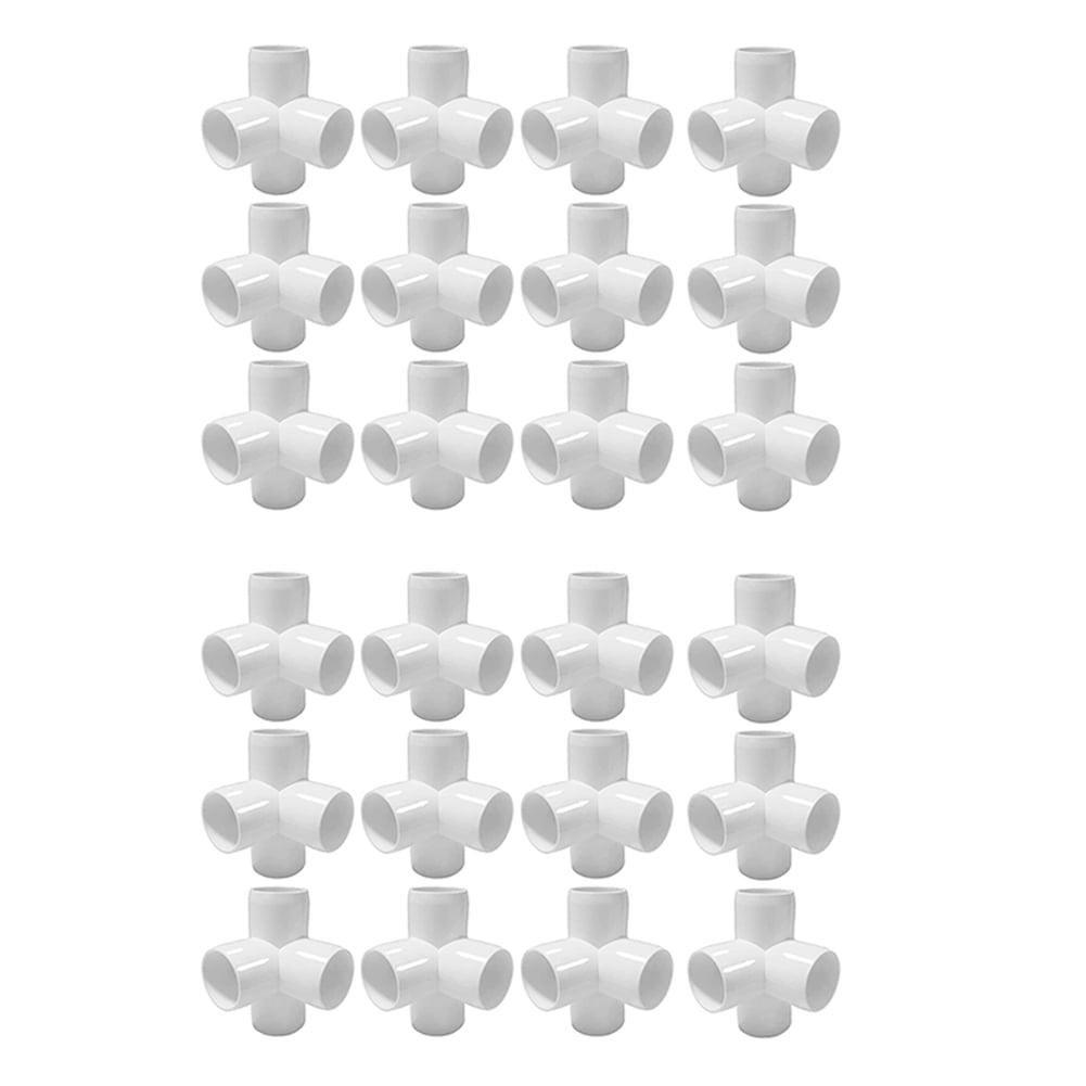 24x 4Way 1/2 in Tee PVC Fitting Elbow Build Heavy Duty PVC Furniture