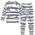 thumbnail image 2 of FORMRS Long Sleeve Top and Pants Pajama Set for Niños 2-Piece Sleepwear, Sizes 18M-8Y, Light Sharks, 2 of 6