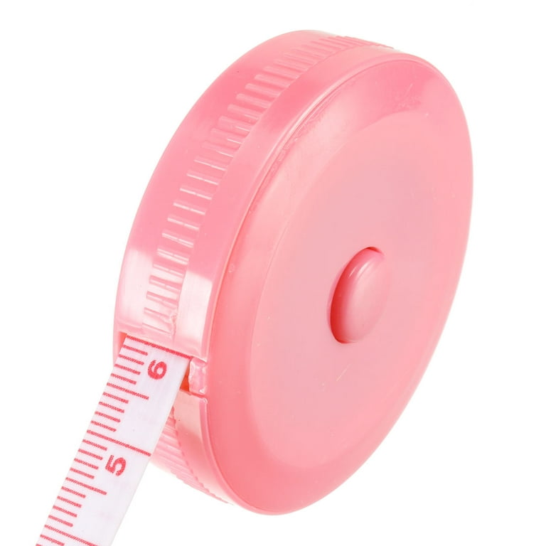 Uxcell Cloth Tape Measure Retractable Measuring Tape Soft Dual Sided Plastic Pink 1pcs, Size: Large