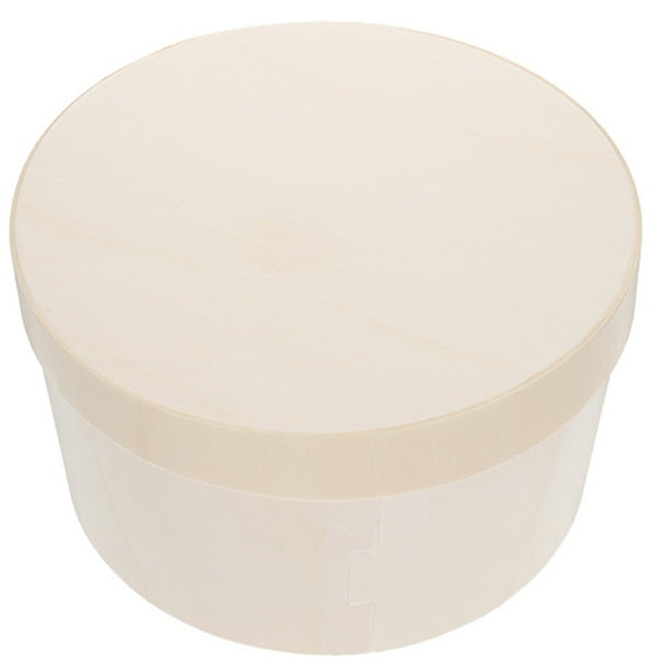 KAKOWELY Caja redonda de madera para pasteles, contenedor para pasteles, caja de embalaje de postres de madera, caja redonda de madera