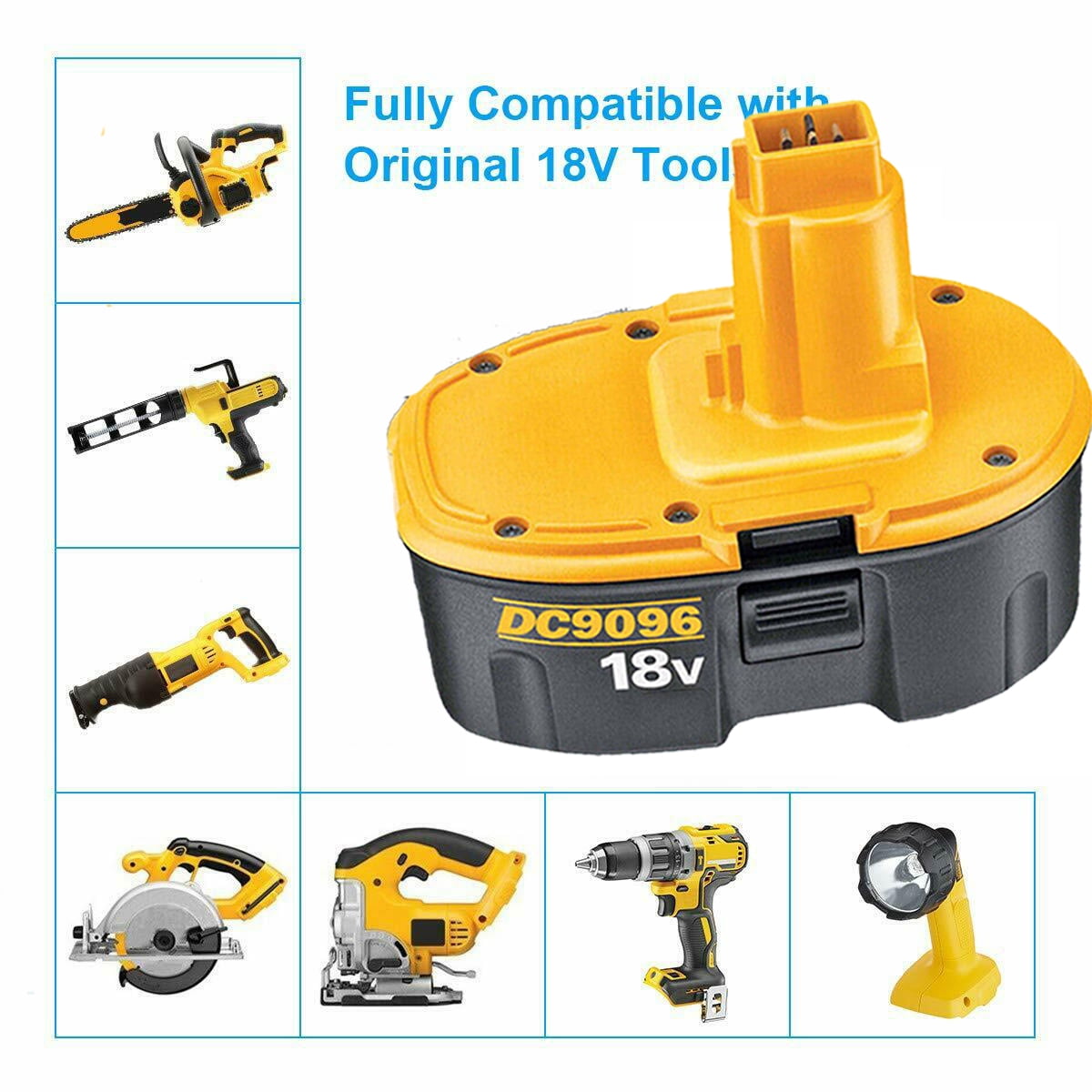 2Packs 18V 4500mAh High Capacity Replacement Battery Compatible with Dewalt 18V Battery DC9096 DC9098 DC9099 Cordless Drill