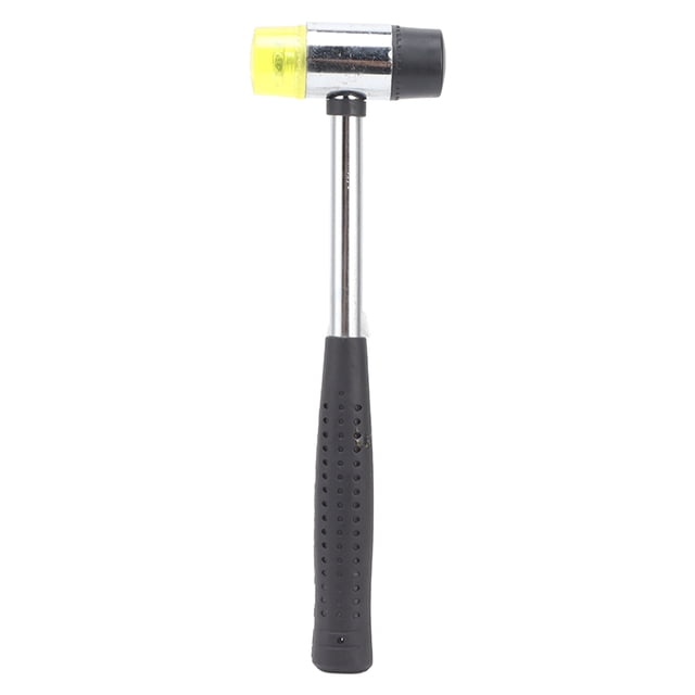 Martillo de goma de doble cara con mango de tubo de acero, herramienta manual para instalación y reparación (Φ30 mm, 255 mm)
