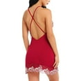 thumbnail image 3 of Womens Lace Satin Lingerie Sleepwear Babydoll Nightie Robe Sleepdress, 3 of 4