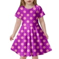 thumbnail image 1 of TJAZFJPA Robe Fille Tout-Petit Mode Enfant Imprimé à Pois Robe Ajustée à Manches Courtes (4-13 Ans) Robe Noire Fille, 1 of 4