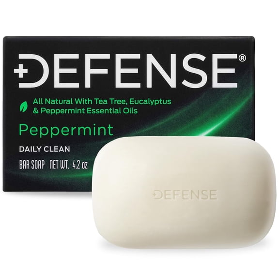 Defense Soap All Natural Peppermint Bar Soap for Men | Made by Wrestlers with Tea Tree Oil & Eucalyptus Oil to Promote Healthy Skin