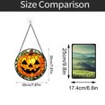 thumbnail image 4 of Stained Glass Window Hanging Halloween Pumpkin Decor 6 Inch Round Acrylic Sun Catchers for Windows, Creepy Halloween Decorations for Halloween House Decor Indoor Window, Halloween, 4 of 5