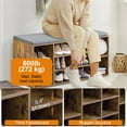thumbnail image 6 of FDW Shoe Bench Storage Bench with Padded Seat 10 Compartments Holds Up to 600 lb,Brown, 6 of 7