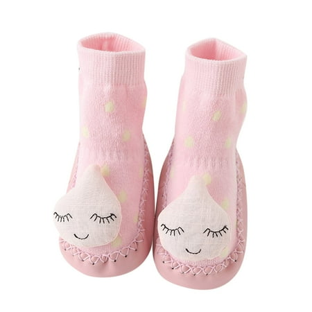 

Rgdypko Baby Sock Shoes Baby Walking Shoes Cute Children Toddler Autumn Winter Girls Floor Socks Flat Bottom Non Slip Warm Solid Color Star Cloud Shape Lightweight Casual Walking Sneakers