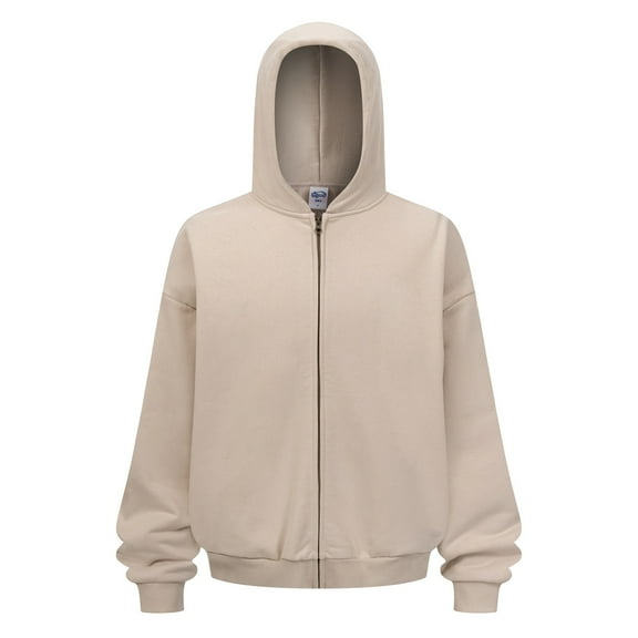 Oversized Women's Hoodie Zip Up Long Sleeve Basic Heavyweight Hooded Sweatshirt