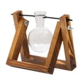 thumbnail image 1 of veasfak Jardinière en Verre Terrarium avec Support en Bois Rétro et Support Pivotant en Métal Style7, 1 of 9
