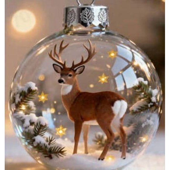 CREATITOY Animal Snow Globe Hanging Ornaments - Festive Decorative Pendants for Christmas TreeHome Holiday Display Window Decoration