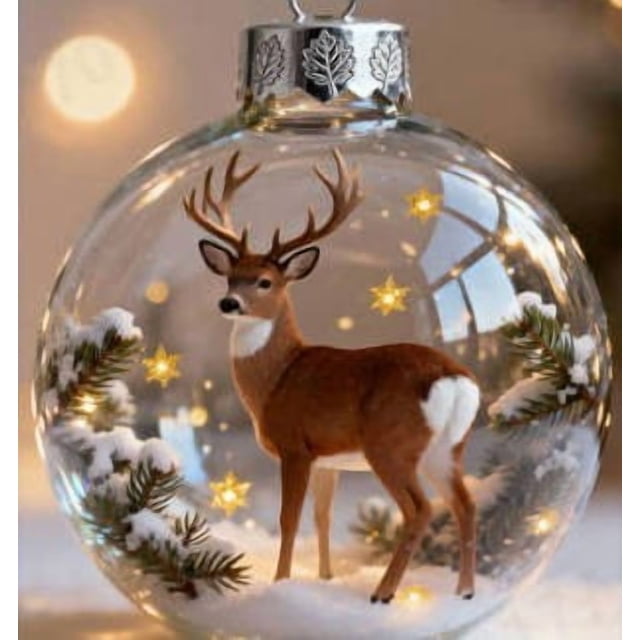 CREATITOY Animal Snow Globe Hanging Ornaments - Festive Decorative Pendants for Christmas TreeHome Holiday Display Window Decoration