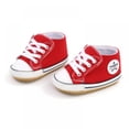 thumbnail image 3 of Newborn Kids Canvas Sneakers Baby Boy Girl Soft Sole Crib Shoes 0-18Months, 3 of 5