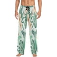 thumbnail image 2 of Hibiscus Flower and Palm Leaves Men's Pajama Pants Lightweight Sleepwear Bottom Lounge Pants, 2 of 6