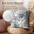 thumbnail image 5 of Blue Flower Outdoor Pillows Cover 16x16 Inch Pack of 2 Blue and Beige Chinoiserie Floral Decorative Pillow Case Spring Summer Square Cotton Throw Couch Protector for Home Sofa Porch Bed, 5 of 6