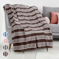 Catalonia Coral Fleece Throw Blanket for Couch, All Seasons Lightweight Soft Cozy Throws for Home Living Room Decoration, Brown, 50'' x 60''.