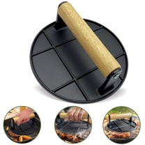 Fabulas Burger Press, 6.3” Round Smash Burger Press with Wood Handle Grill Press Hamburger Smasher Meat Steak Weight for Griddle, Bacon Press, Sandwich Press