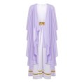 thumbnail image 2 of Robe Romaine pour Filles Grecques Enfants, Toge de la Grèce Antique, Robe de Rome, Princesse, Noblesse, Cosplay, Déguisement, Lavande 6, 2 of 5