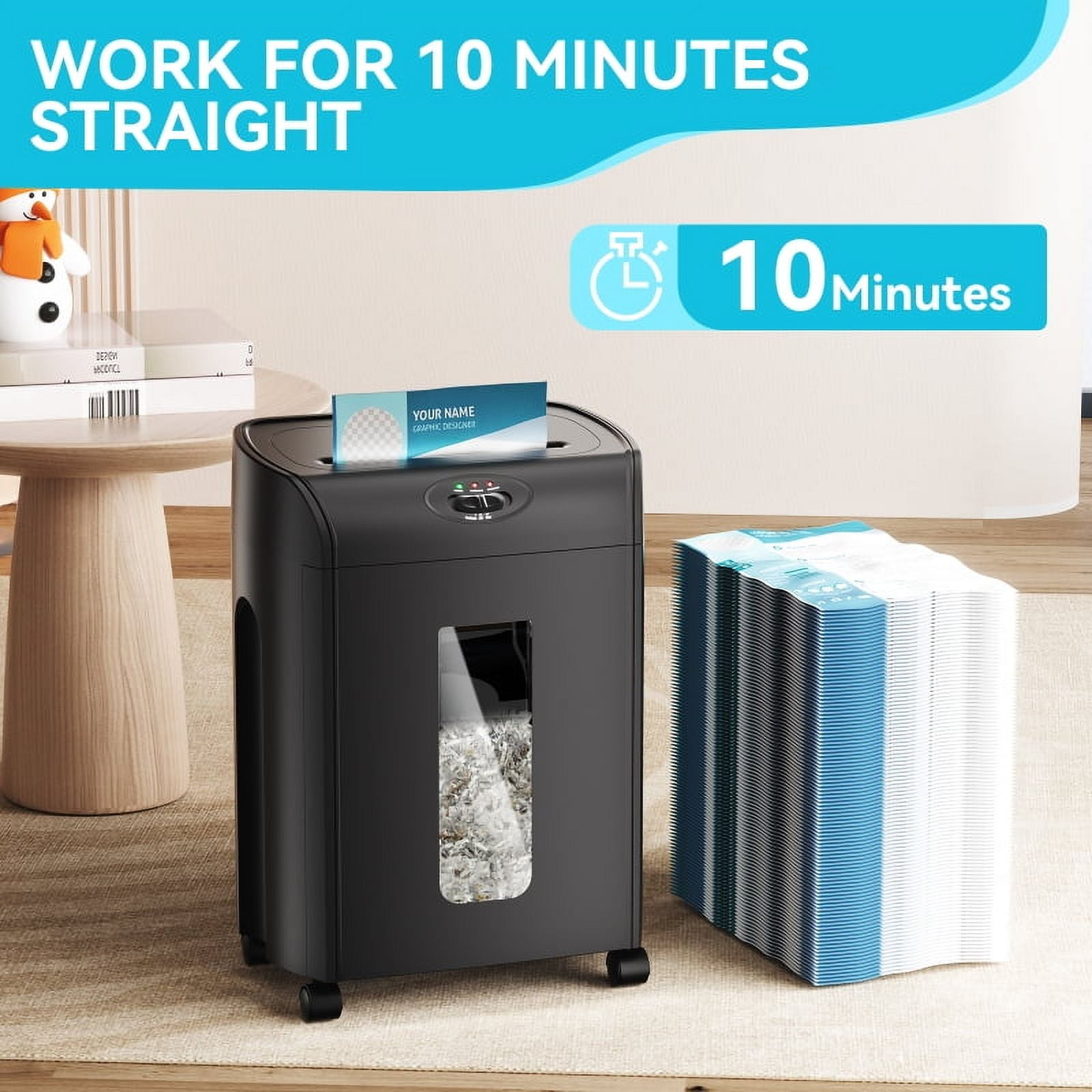 LivelyAant 15 Sheet Cross Cut Paper Shredder 4.76 Gallon Heavy Duty Ultra Quiet Shredder for Home Office CD Credit Card