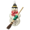 thumbnail image 1 of Snowman with Wooden Broom Polish Glass Christmas Tree Ornament Decoration, 1 of 2