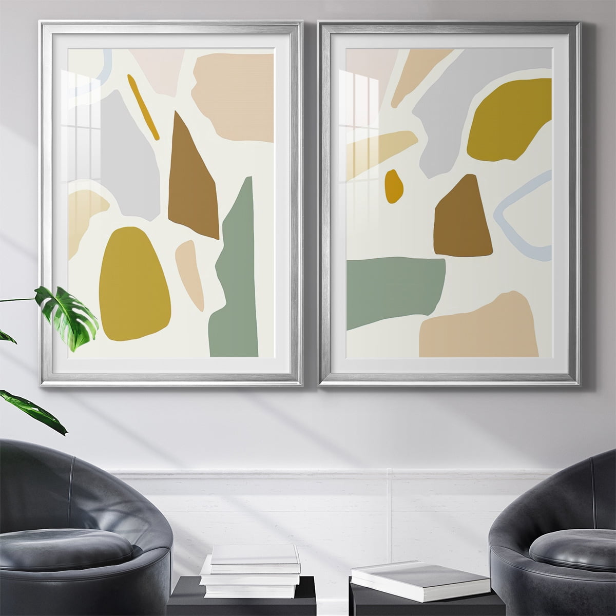 Wexford Home Pastel Splotches I Premium Framed Print, 18.5" x 24.5" - Ready to Hang, Silver (Set of 2)