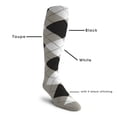 thumbnail image 2 of Golf Knickers Colorful Knee High Argyle Cotton Socks For Men Women and Youth - XXX: Taupe/Black/White - Ladies, 2 of 2