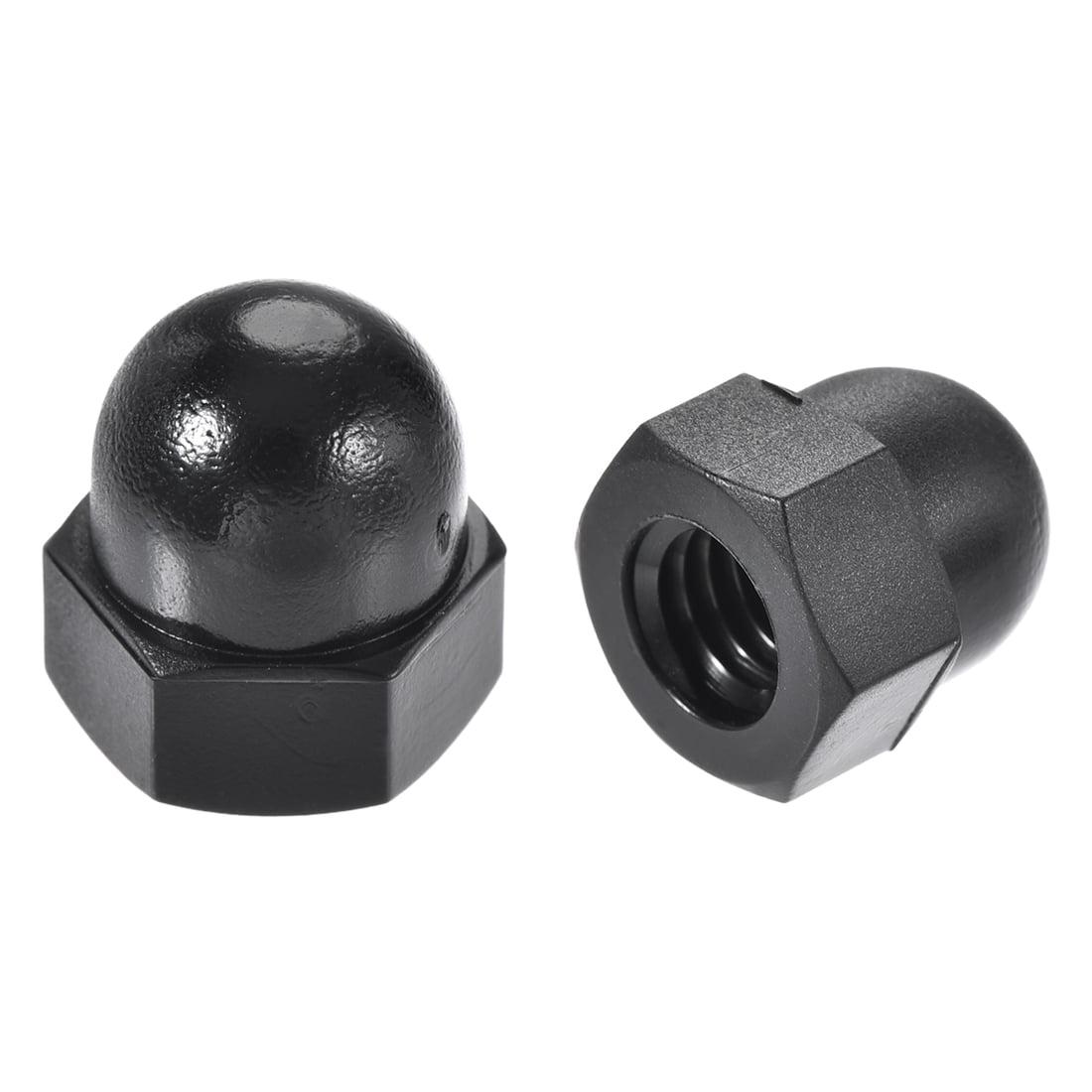 M6 Thread Dia Dome Head Nylon Cap Acorn Hex Nuts Black 20pcs - Walmart.com